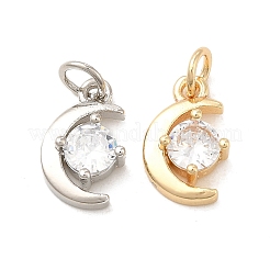 Ciondoli in ottone con placcatura a cremagliera con micro pavé di zirconi chiari&nbsp;KK-E081-11P