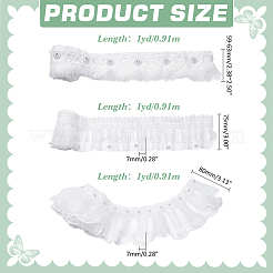 3 Yards 3 Stile Polyester Plissee Spitzenbänder&nbsp;OCOR-ME0001-24