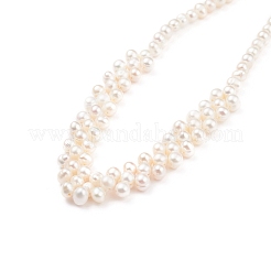 Classifica una collana con bavaglino perline di perle naturali per donne adolescenti&nbsp;NJEW-JN03736