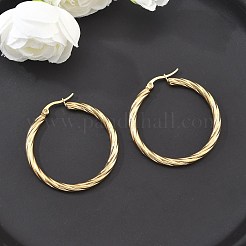 Orecchini a cerchio in acciaio inossidabile 304&nbsp;X-EJEW-H322-17G