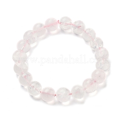 Stretch-Armbänder aus natürlichen Rosenquarz-Perlen mit runden Perlen für Damen&nbsp;BJEW-Q056-01B