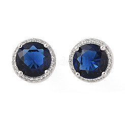 Orecchini con micro pavè di zirconi cubici in ottone placcato a cremagliera&nbsp;EJEW-I304-09P