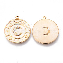 Pendenti in zirconi cubici trasparenti in micro pavè di ottone&nbsp;KK-N232-169G-NF