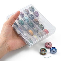 25 rouleau de fil de polyester ciré teinté segment rond 25 couleurs&nbsp;YC-YW0001-02A