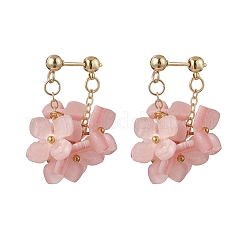 Orecchini pendenti in resina e ottone a forma di fiore&nbsp;EJEW-TA00778-02