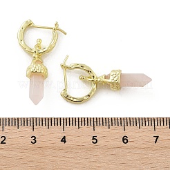 Orecchini a cerchio in quarzo rosa naturale&nbsp;EJEW-P306-01G-07