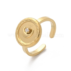 Bagues manchettes en acier inoxydable 304 avec zircone cubique pour femmes&nbsp;RJEW-D302-02G-08