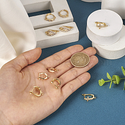 10 Stück Creolen-Ohrringe aus Messing mit Micropave-Kubikzirkonia im 5-Stil&nbsp;EJEW-TA0001-24