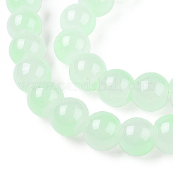 Hilos de cuentas redondas de vidrio imitación jade con pintura para hornear&nbsp;X1-DGLA-N003-10mm-08-1