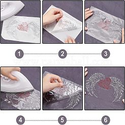 Herz mit Flügel Glitzer Hotfix Strass&nbsp;DIY-WH0301-41
