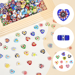 180 Stück handgemachte Millefiori Glasperlen&nbsp;LAMP-PA0001-67A