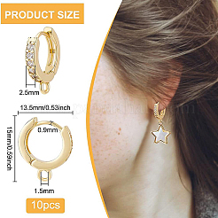 10 boucle d'oreille créole en laiton&nbsp;KK-BC0008-83