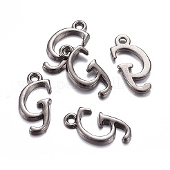 Pendentifs de lettre plaqué de gunmetal en alliage&nbsp;PALLOY-P097-03-G