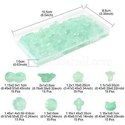 120 Stück 8 Stile sprühlackierte transparente Glasperlen&nbsp;GLAA-FS0002-22