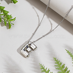 1 chaîne en laiton avec pendentifs en alliage de lettres&nbsp;NJEW-LP0001-41E-P