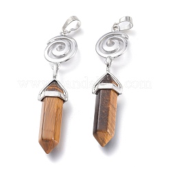 Oeil de tigre naturel a de grands pendentifs&nbsp;G-D0021-01P-23