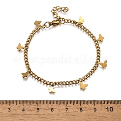 Bracelets papillon en acier inoxydable 304&nbsp;BJEW-R021-06G