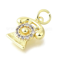Pendentifs avec zircon cubiques à micro-pavés en laiton&nbsp;KK-V007-24G