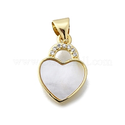 Pendenti in zirconi cubici trasparenti in micro pavè di ottone&nbsp;KK-V010-03G-02