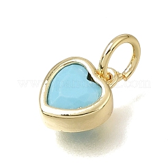 Breloques en laiton pavées de zirconiums cubiques pour la Saint-Valentin&nbsp;CU-E002-03G-10