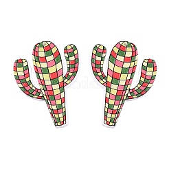 Anhänger aus Acryl mit bedrucktem Tartan&nbsp;OACR-T028-04A