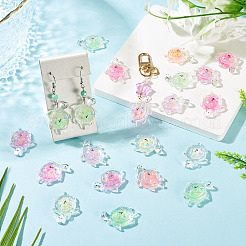 30 pendentif en acrylique transparent et poudre pailletée&nbsp;TACR-TA0001-91