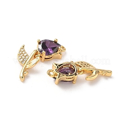 Pendentifs avec zircon cubiques à micro-pavés en laiton&nbsp;KK-D504-09A-G