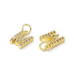 Encantos de circonita cúbica transparentes micro pavé de latón chapado en oro de 18k real&nbsp;KK-E068-VB452-M