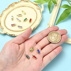 12 Stück 12 Farben echte 14 Karat vergoldete 304 Edelstahl-Charms&nbsp;STAS-CJ0002-57