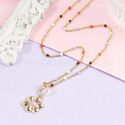 Colliers avec pendentif en laiton&nbsp;NJEW-R006-01G-04