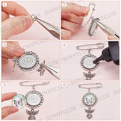 DIY Blanko Kuppel & Engel Legierung Hochzeitsstrauß Charm Herstellungsset&nbsp;DIY-SC0025-11