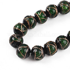 Perles vernissées de sable d'or manuelles &nbsp;LAMP-N026-01B