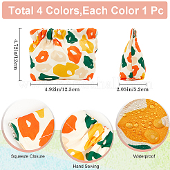 4 Stück Mini-Stoff bedruckte Mehrzweck-Schrapnell-Make-up-Taschen Geldbörse&nbsp;ABAG-GF0001-26