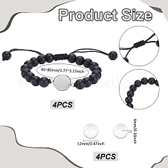 DIY-Kits zur Herstellung von Armbändern aus synthetischem schwarzem Stein und Glas&nbsp;BJEW-UN00024