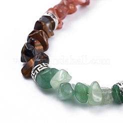Chakra Schmuck natürliche & synthetische Edelstein-Chip Fußkettchen&nbsp;X-AJEW-AN00269