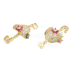 Pendenti in zirconi cubici colorati in micro pavè di ottone&nbsp;ZIRC-N039-255