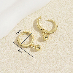 Pendientes colgantes de aro redondos de latón con micro pavé de circonitas cúbicas para mujer.&nbsp;XY9518