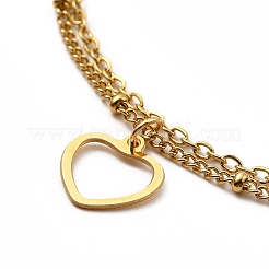 Bracelet de cheville à breloques en acier inoxydable 304 pour femme&nbsp;AJEW-C021-10G
