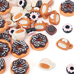 50 pièces 5 styles cabochons alimentaires imitation résine opaque&nbsp;CRES-TA0001-57