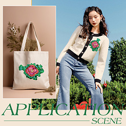 4 x Applikationen aus Stoff mit Blumenpailletten zum Aufnähen&nbsp;PATC-MA0001-20A