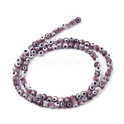 Fatti a mano in vetro murano male occhio tondo fili di perle&nbsp;LAMP-L055-4mm-04