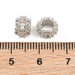 Messing Micro Pave klare Zirkonia europäische Perlen&nbsp;CU-CBA6A75-16P