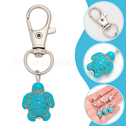 Decorazioni pendenti in lega e tartaruga turchese sintetica&nbsp;AJEW-WH0481-81