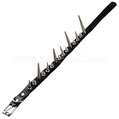 Punk-Rock-Stil Legierung Spike Kegel Nieten Kunstleder Chocker Halsketten&nbsp;NJEW-WH20011-10P-01