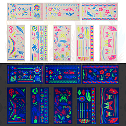 8 Blatt 8 Stil kreative fluoreszierende Arm abnehmbare temporäre Tattoos Papieraufkleber&nbsp;STIC-TA0002-02