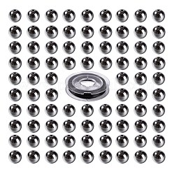 100 Stk. 8 mm nichtmagnetische synthetische Hämatit-Rundperlen&nbsp;DIY-LS0002-16