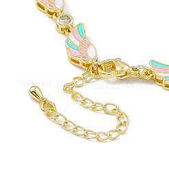 Bracelets chaîne en laiton micro pavé zircone cubique&nbsp;BJEW-P288-07G