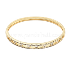 Gestellplattierte Messing-Armreifen mit Mikropflaster und klaren Zirkonia für Damen&nbsp;BJEW-G730-04G