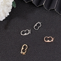 4 Stück 4 Stile Messing Micro Pave klare Zirkonia Twister Verschlüsse&nbsp;ZIRC-DR0001-03