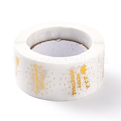 Autocollants en rouleau plat rond sur le thème de noël&nbsp;DIY-B045-15A
